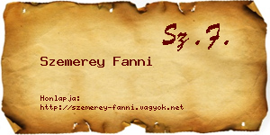 Szemerey Fanni névjegykártya